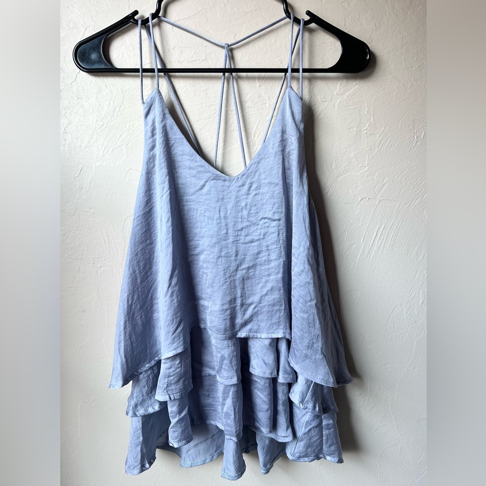 🆕 She + Sky Blue Ruffle Tank | M